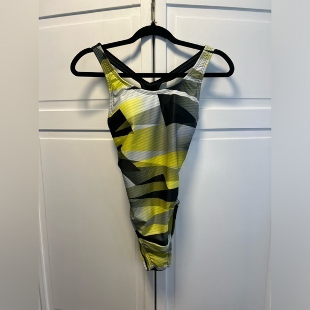 SPEEDO Prism Splice Muscle-back Citrine Swimsuit Size Women’s 4